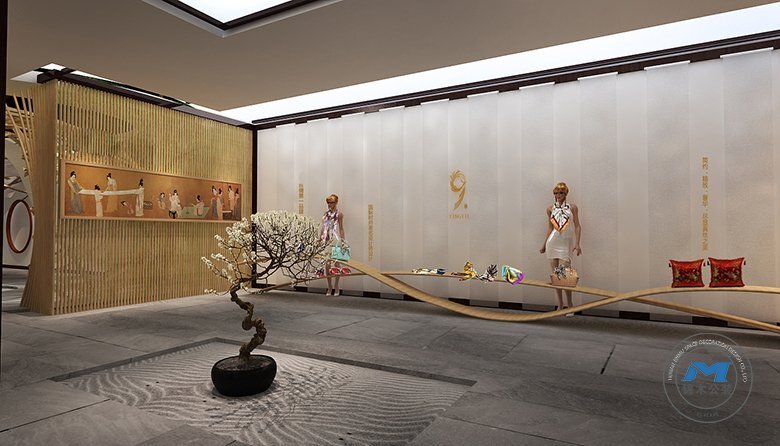 工藝絲銹企業(yè)展廳裝修設(shè)計(jì)效果樣品