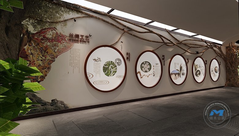 工藝絲銹企業(yè)展廳裝修設(shè)計(jì)效果工藝美術(shù)