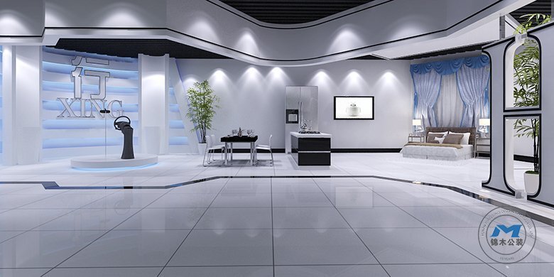 網(wǎng)絡科技企業(yè)展廳裝修設計休息區(qū)