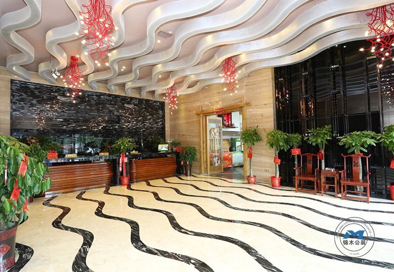 主題情侶藝術(shù)酒店裝修設計前臺大廳