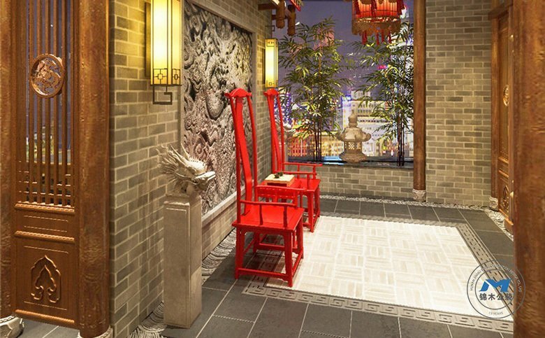 江湖老火鍋店餐廳裝修設計休息區(qū)效果圖