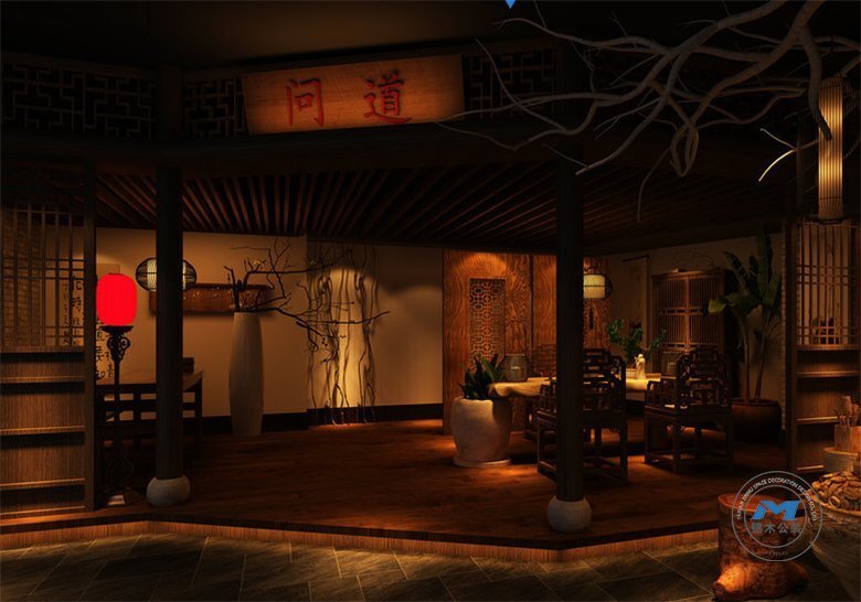 現(xiàn)代中式茶樓裝修設(shè)計(jì)效果大堂