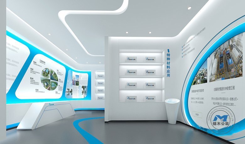 材料企業(yè)辦公展廳裝修設計效果產(chǎn)品展示