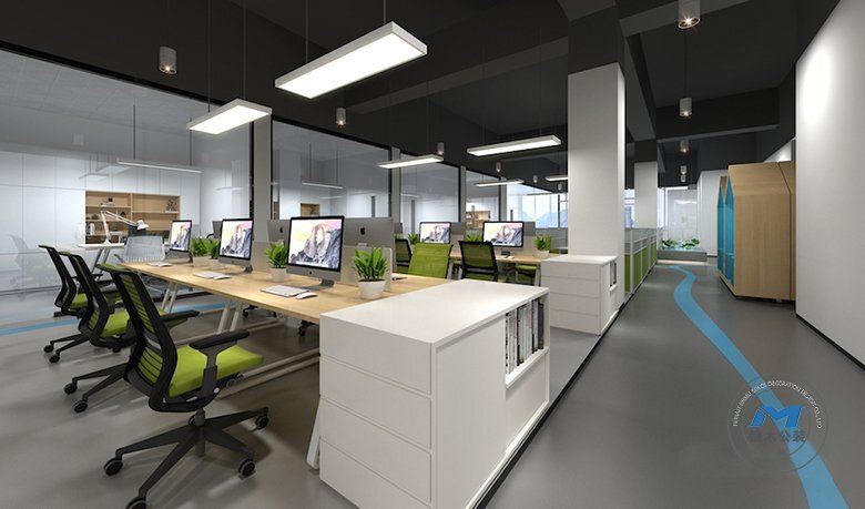 材料企業(yè)辦公展廳裝修設計效果開放辦公區(qū)
