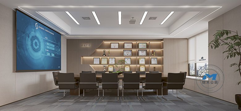 工程單位國企辦公室裝修設(shè)計(jì)效果會(huì)議室